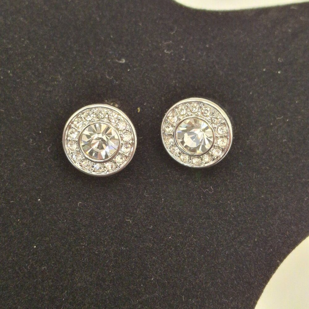 Made with Swarovski Crystal Silver Earrings Elegant Dainty NWT